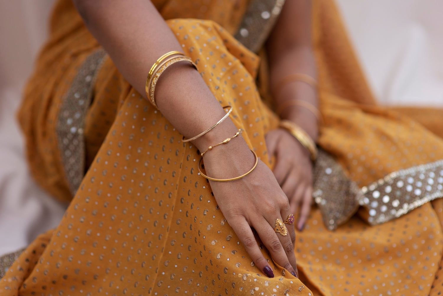 Minimalist jewelry with indian outfits