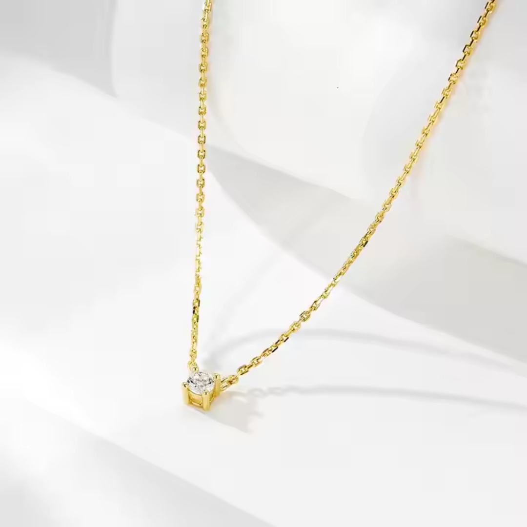 Crystal Calm Solitaire Pendant Necklace Wisteria