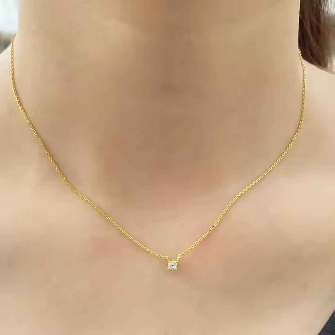 Crystal Calm Solitaire Pendant Necklace Wisteria