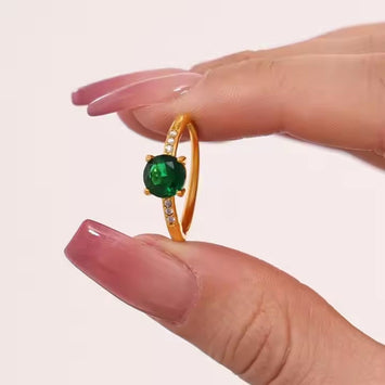 Emerald Solitaire Ring Wisteria