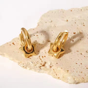 Chunky Star Drop Earrings Wisteria