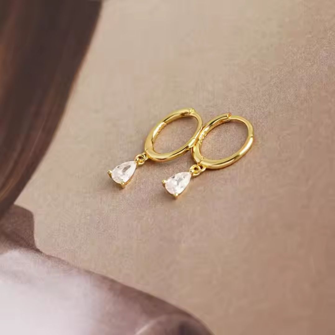 Teardrop Charm Hoop Earrings Wisteria