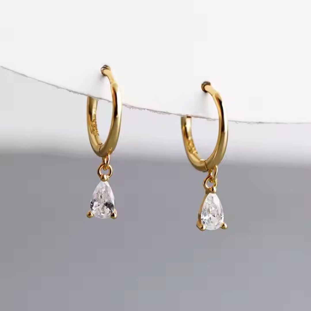 Teardrop Charm Hoop Earrings Wisteria
