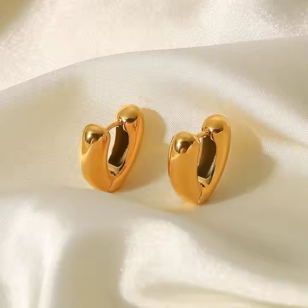 Chunky Heart Hoop Earrings Wisteria