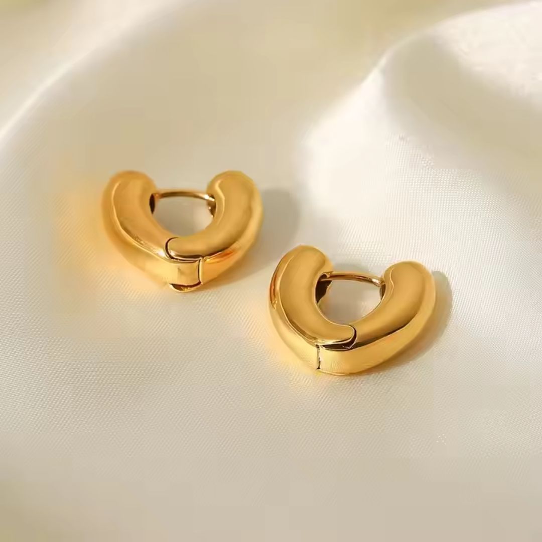 Chunky Heart Hoop Earrings Wisteria