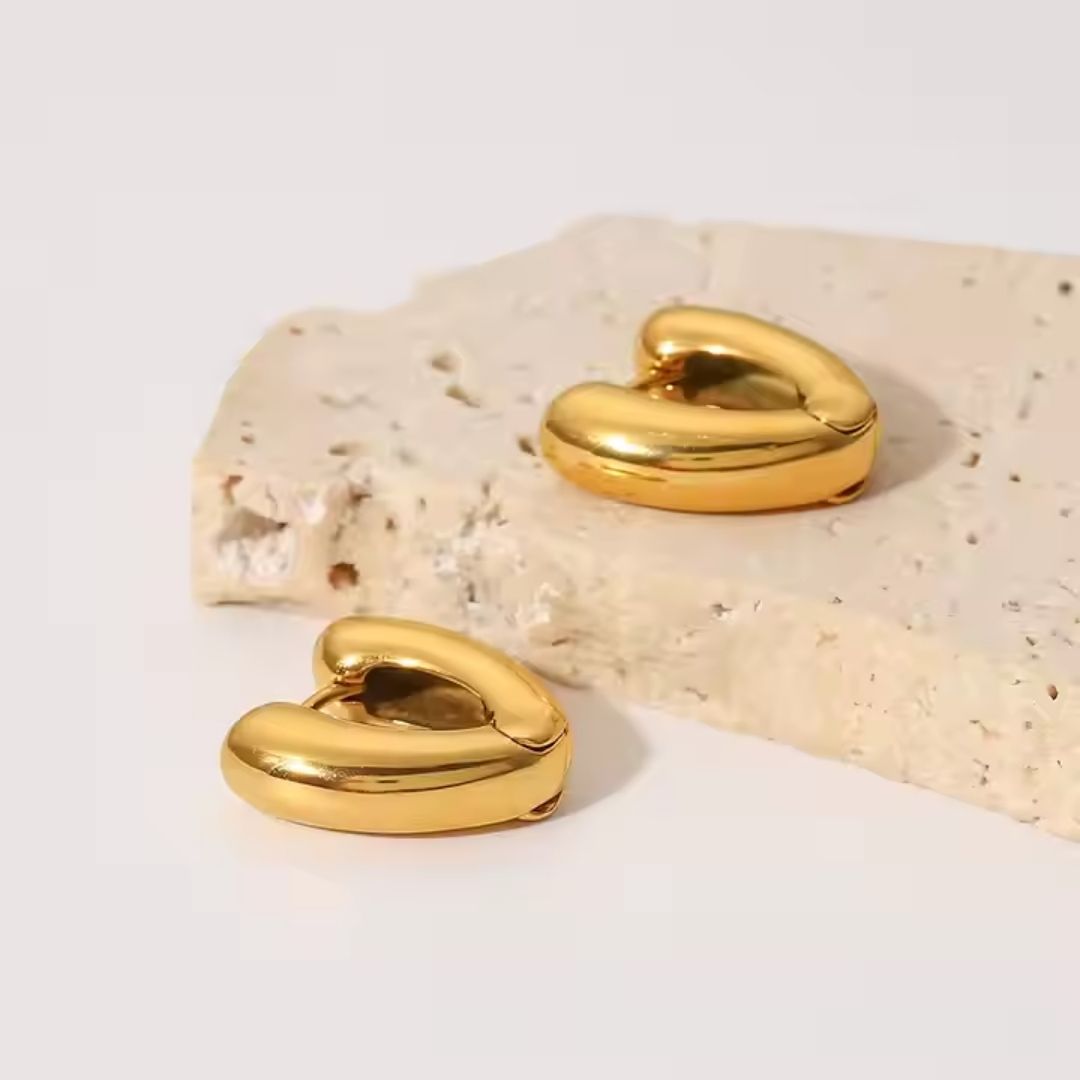 Chunky Heart Hoop Earrings Wisteria