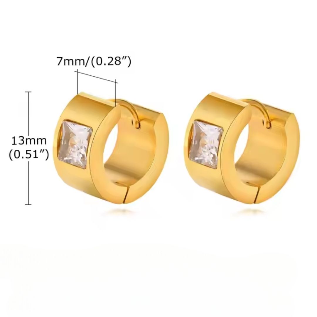 Classic Stone Huggie Hoops Wisteria