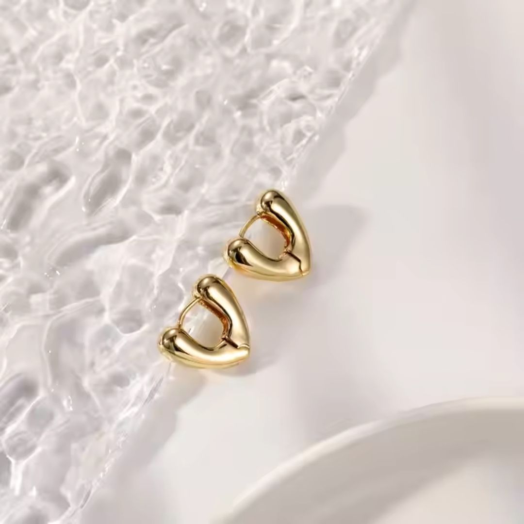 Chunky Heart Hoop Earrings Wisteria