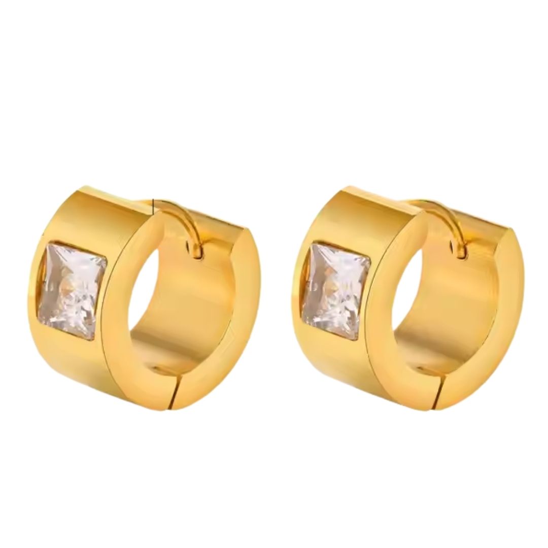 Classic Stone Huggie Hoops Wisteria