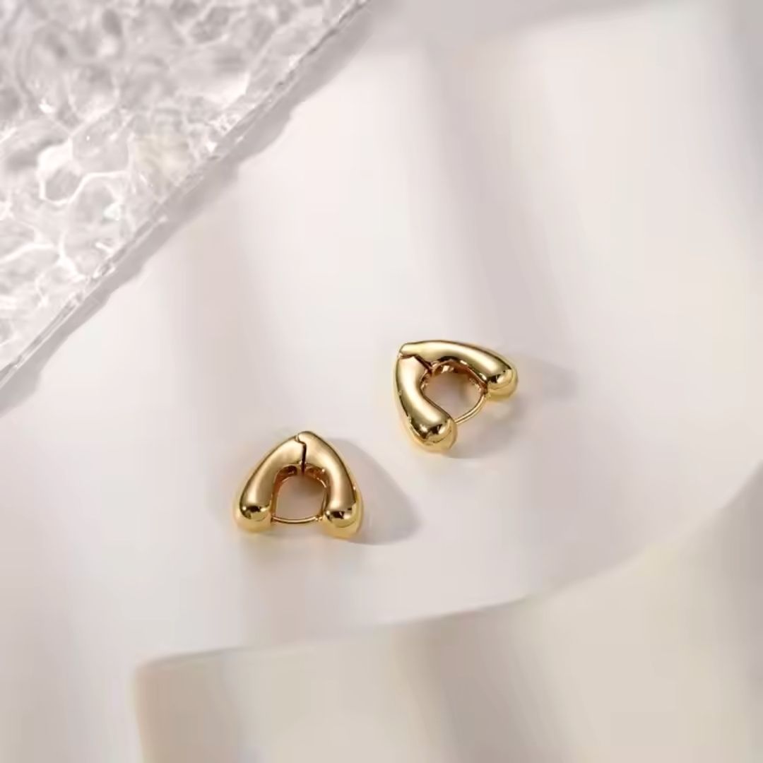 Chunky Heart Hoop Earrings Wisteria