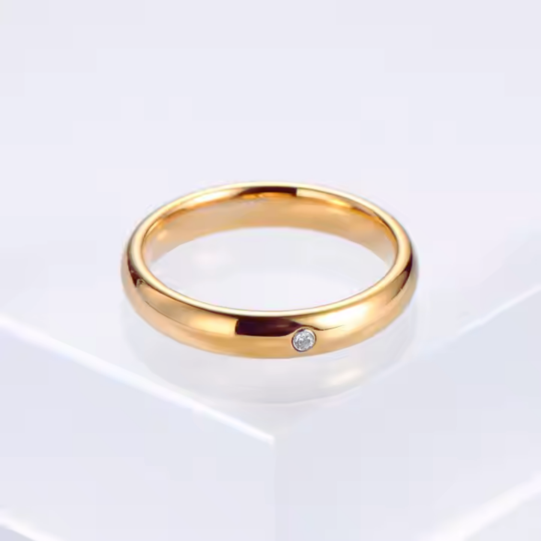 Solitaire Band Ring Wisteria