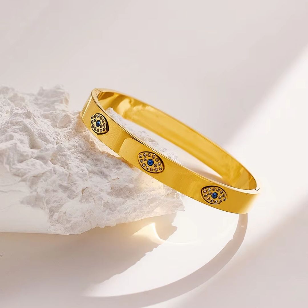 Evil Eye Armor Bangle Bracelet Wisteria