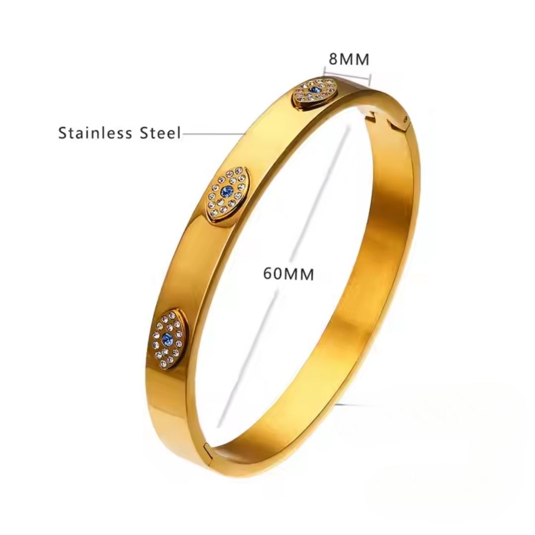 Evil Eye Armor Bangle Bracelet Wisteria