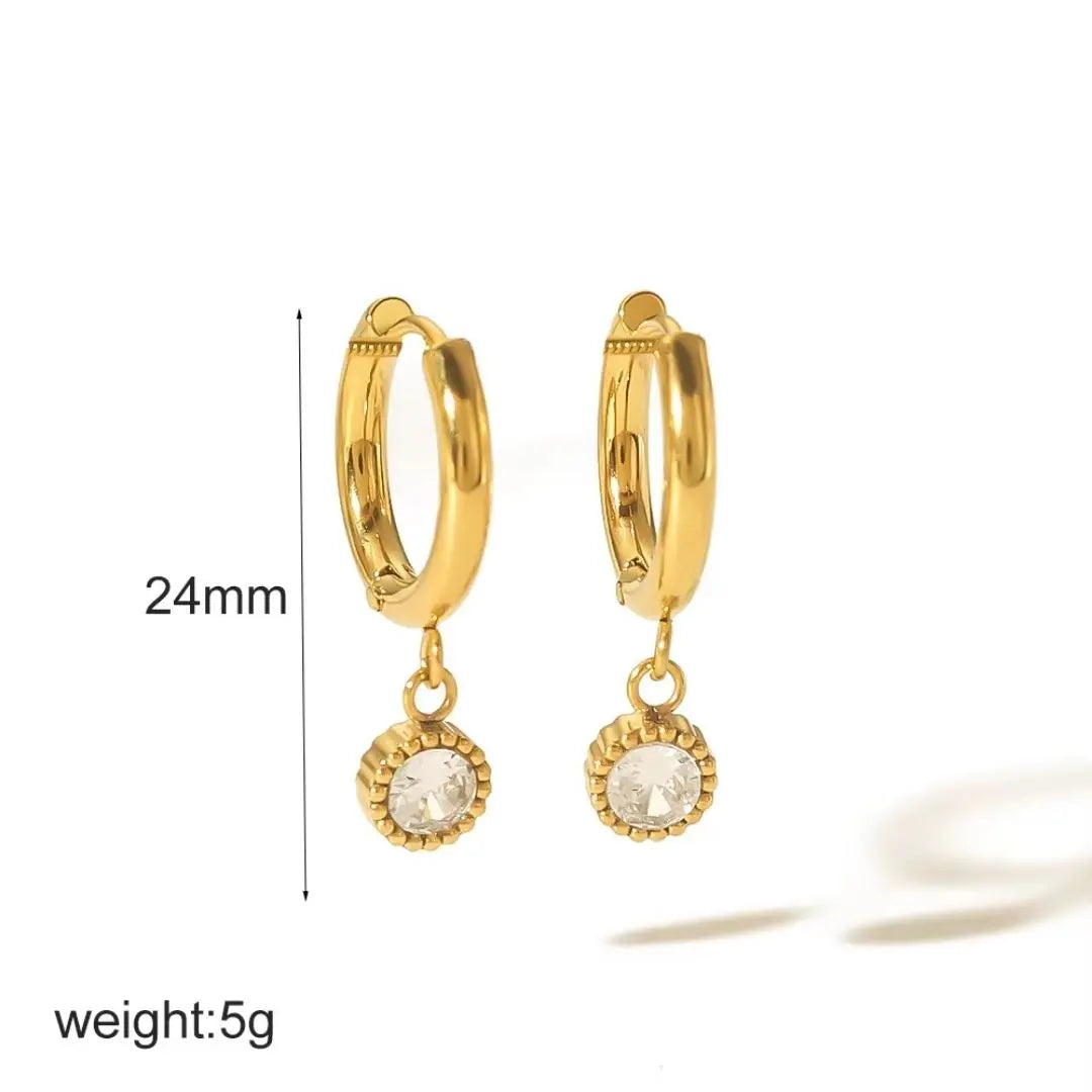 Aurora Drop Hoop Earrings Wisteria