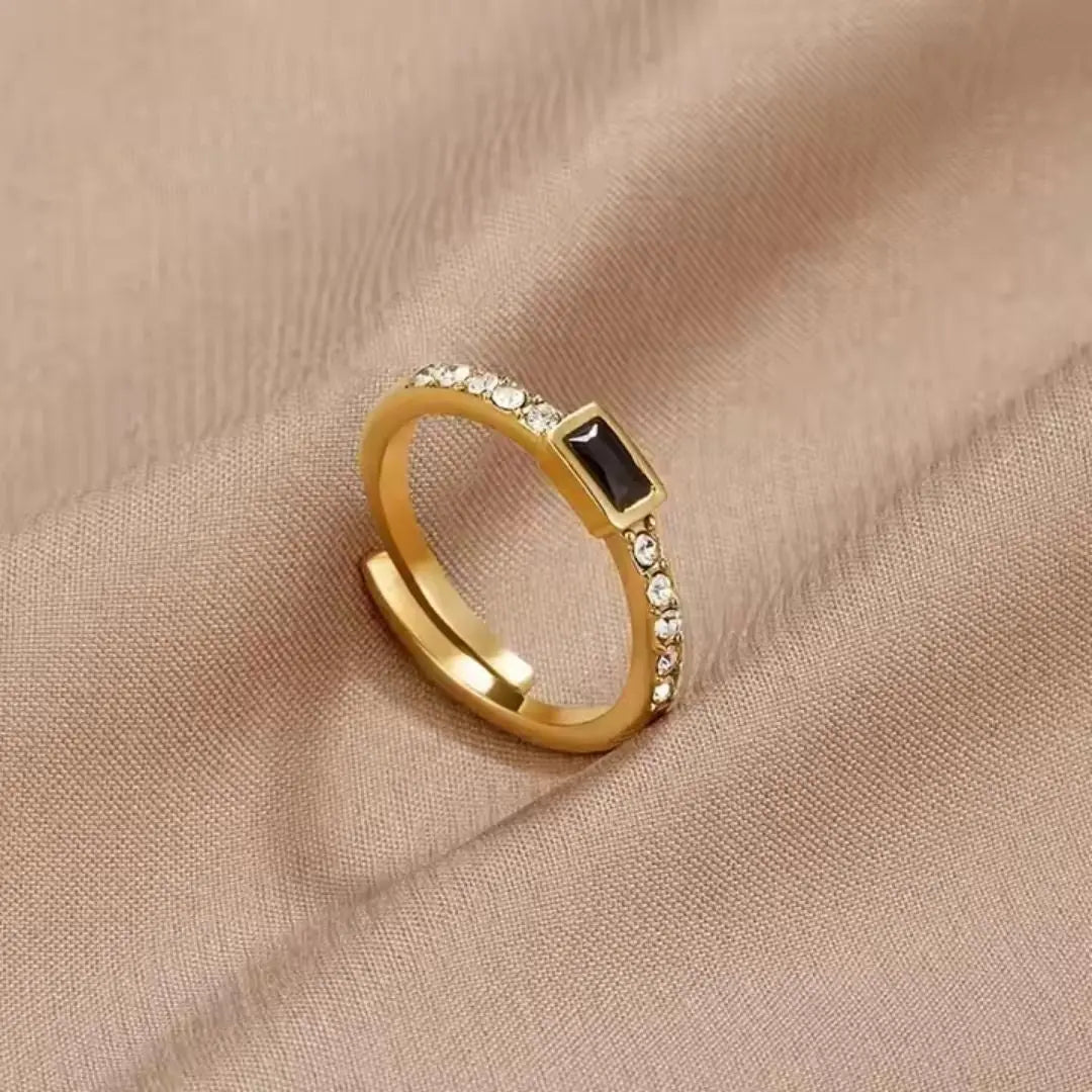 Baguette Crystal Adjustable Ring Wisteria