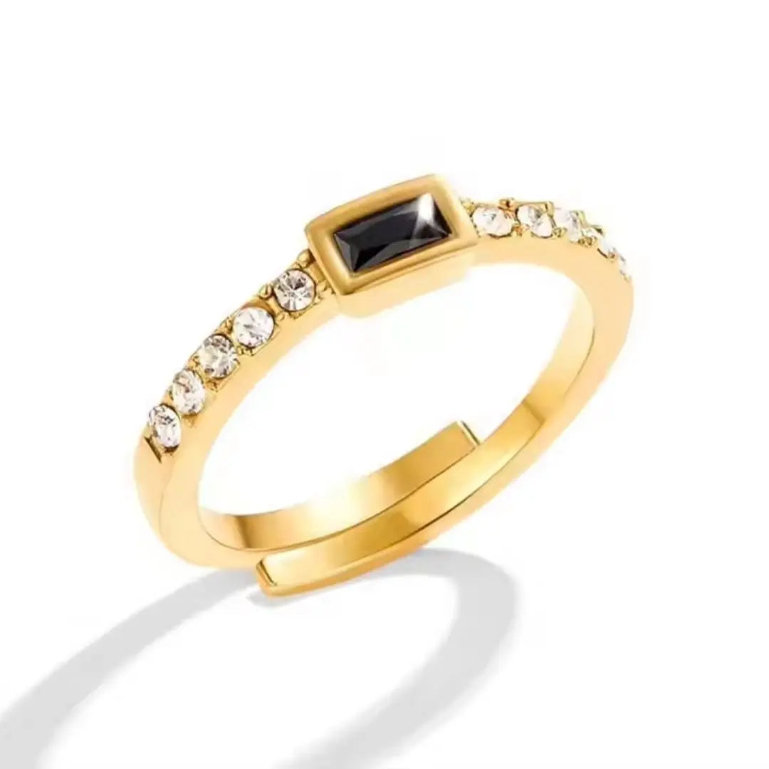 Baguette Crystal Adjustable Ring Wisteria