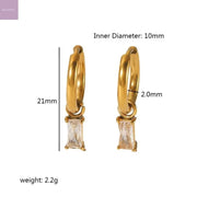 Baguette Drop Hoop Earrings Wisteria