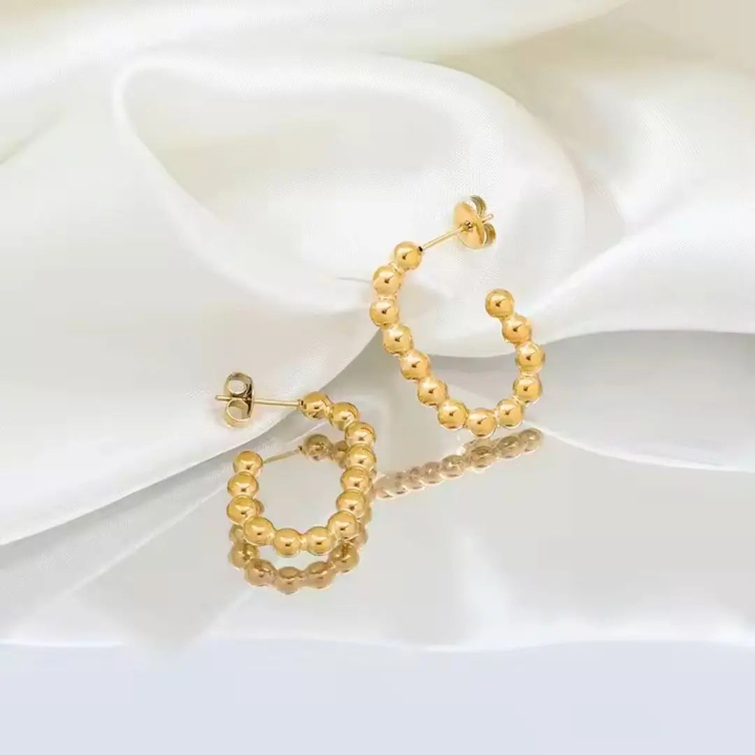 Beaded Curve Hoops Wisteria