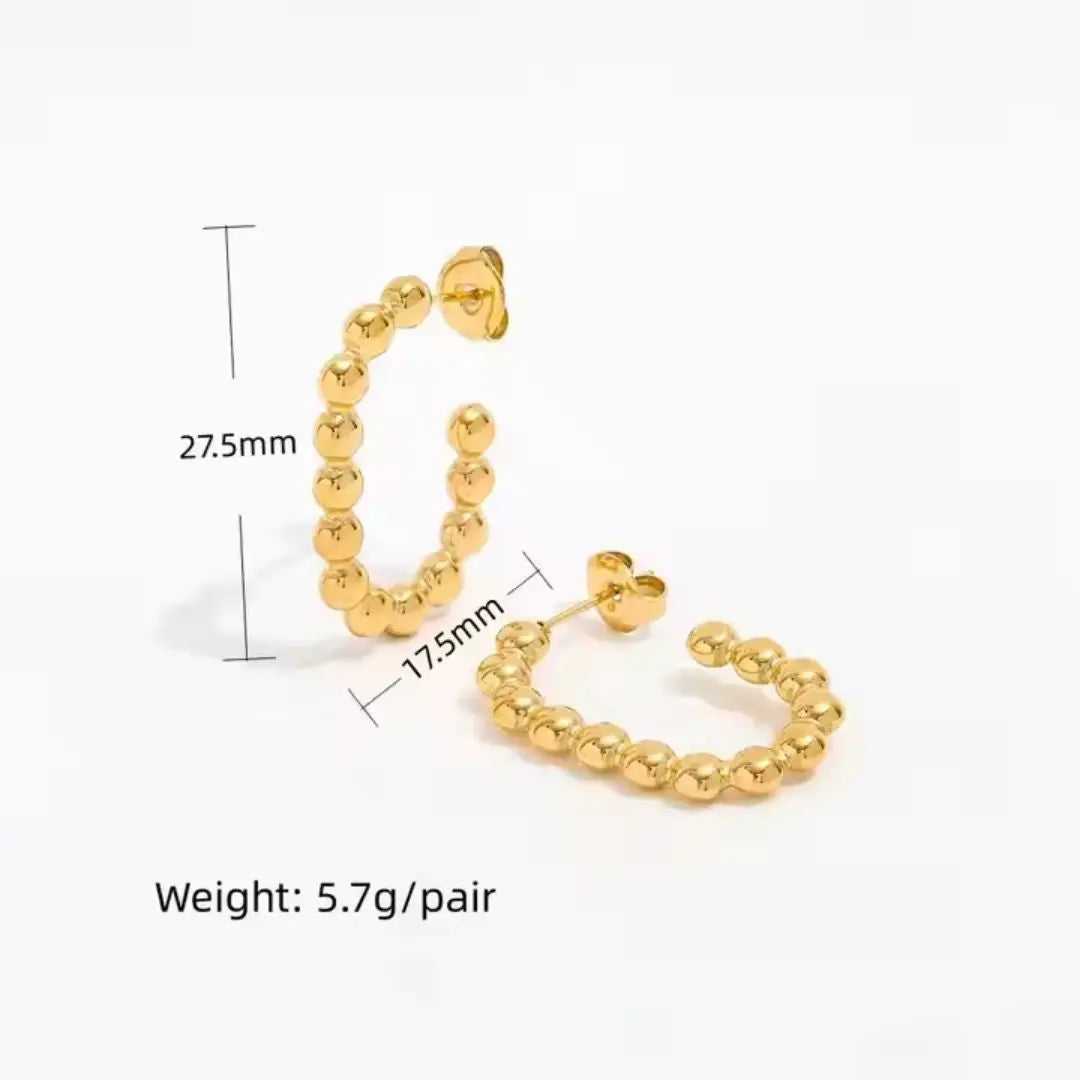 Beaded Curve Hoops Wisteria