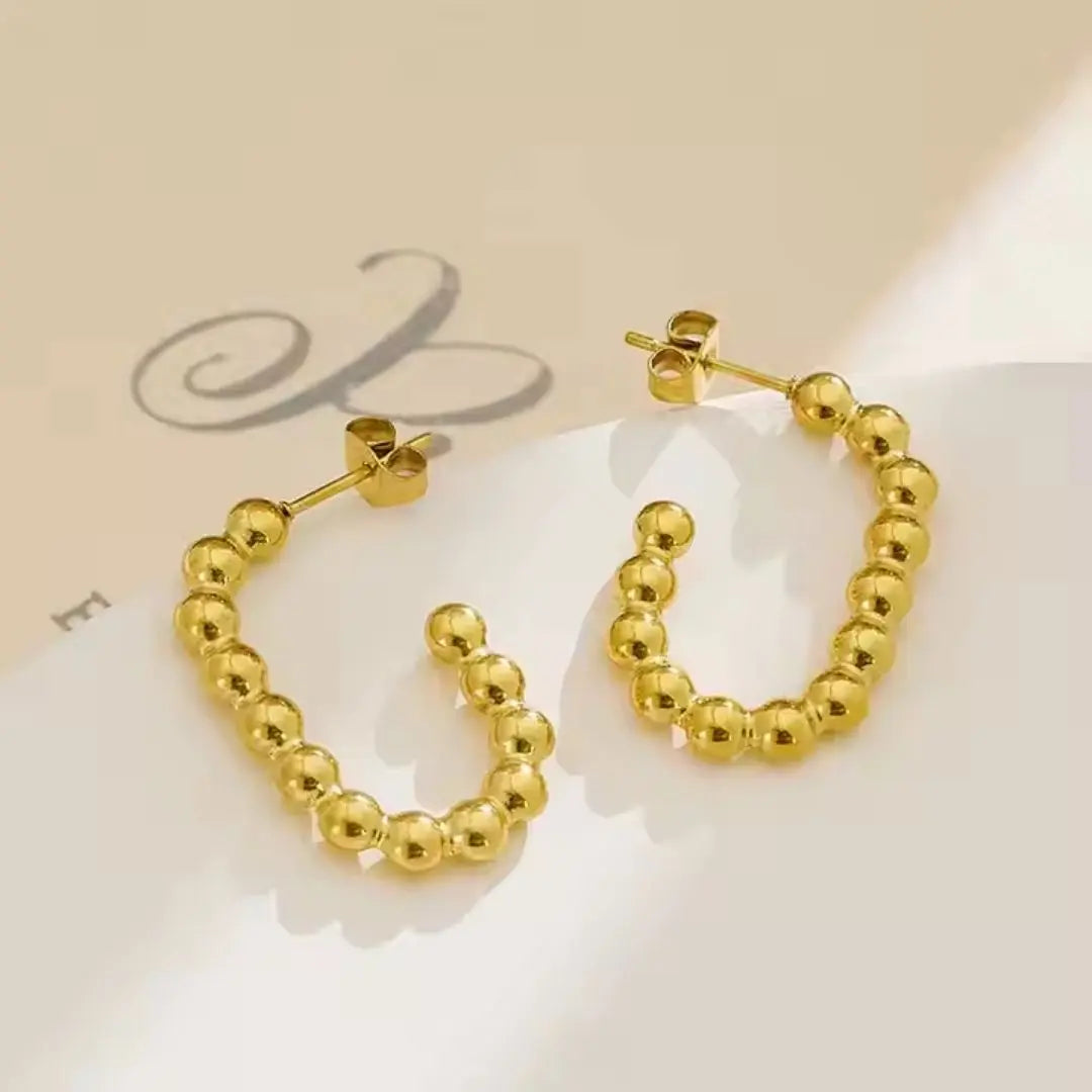 Beaded Curve Hoops Wisteria