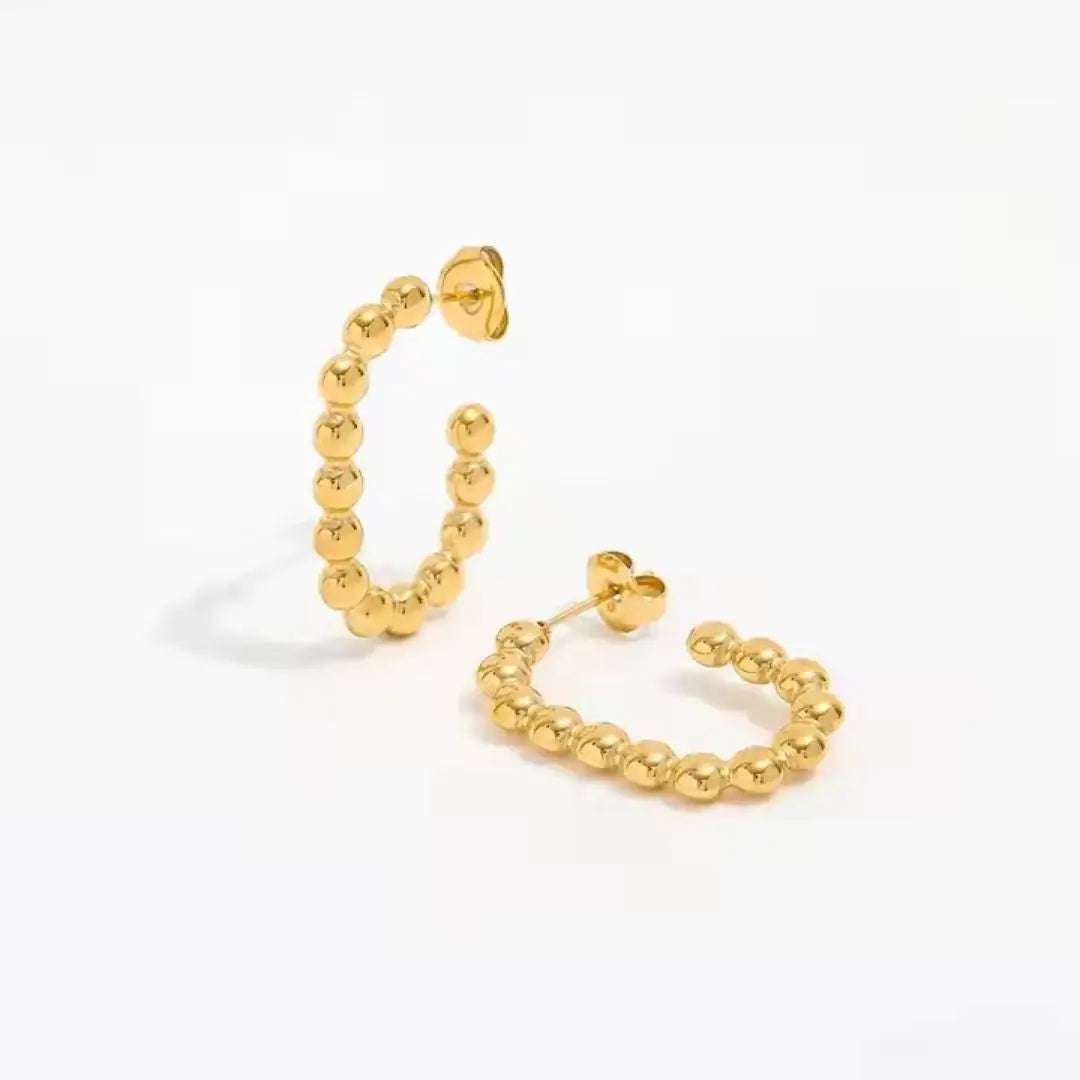 Beaded Curve Hoops Wisteria