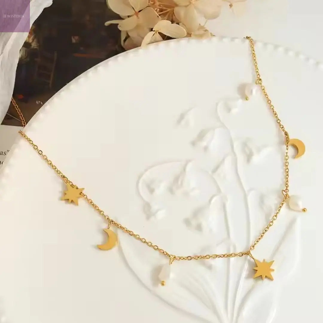 Celestial Pearl Necklace Wisteria