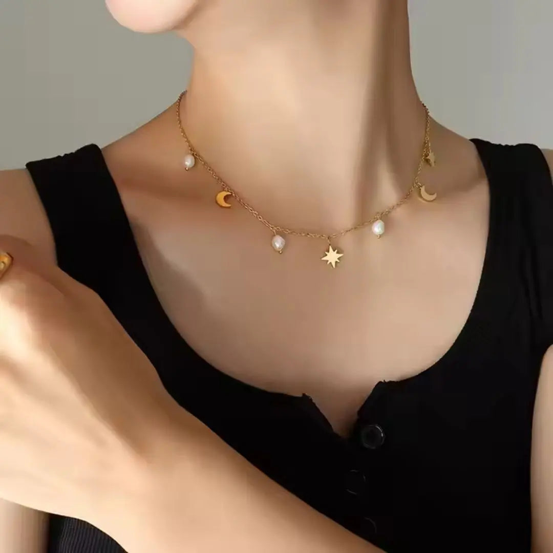 Celestial Pearl Necklace Wisteria