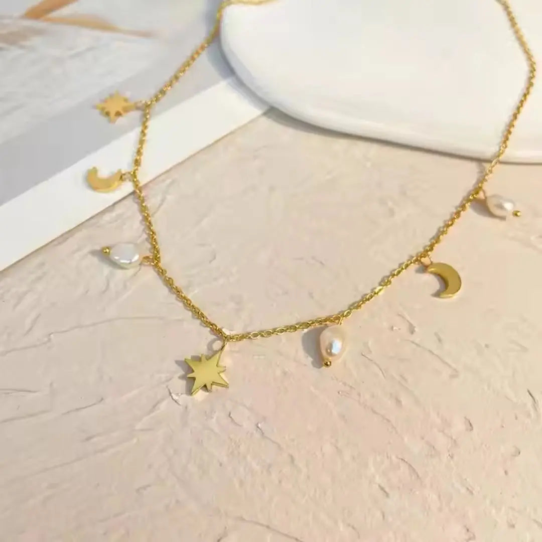 Celestial Pearl Necklace Wisteria