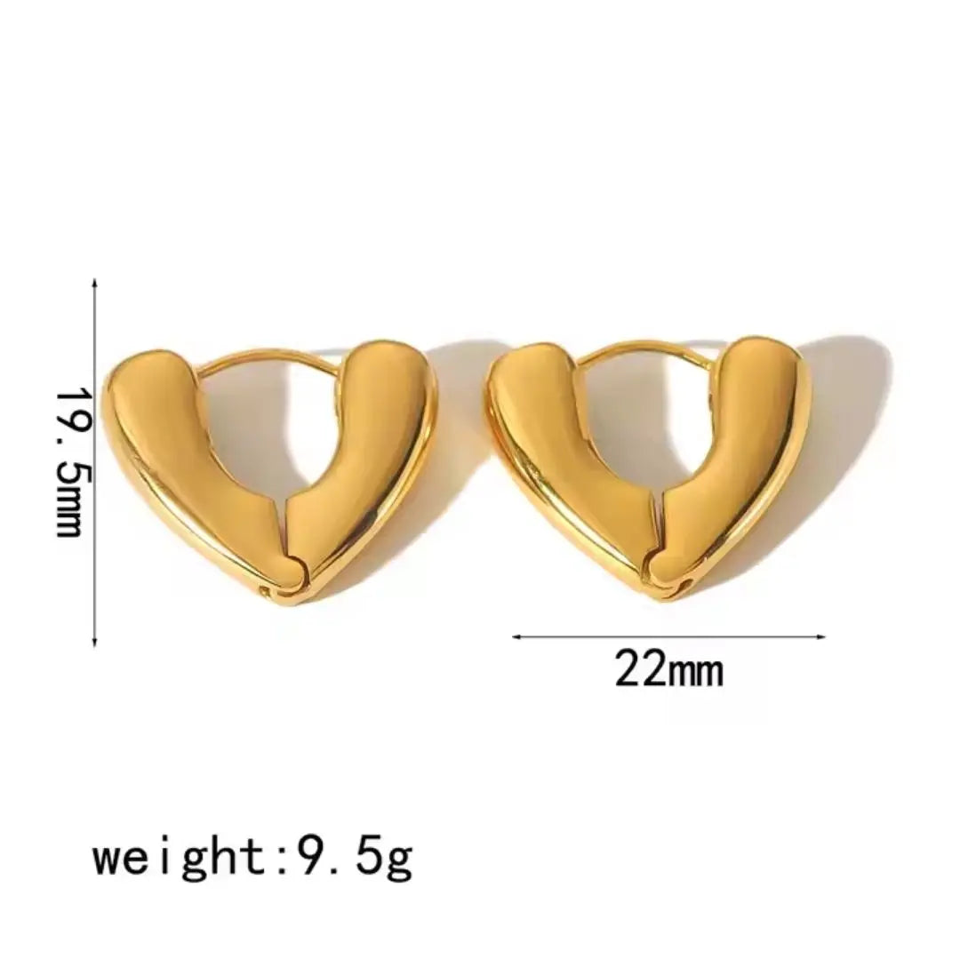 Chunky Heart Hoop Earrings Wisteria