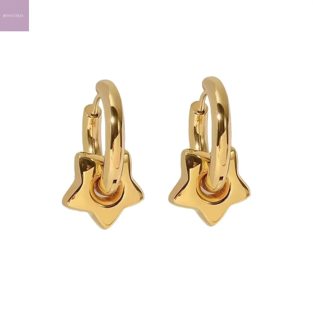Chunky Star Drop Earrings Wisteria