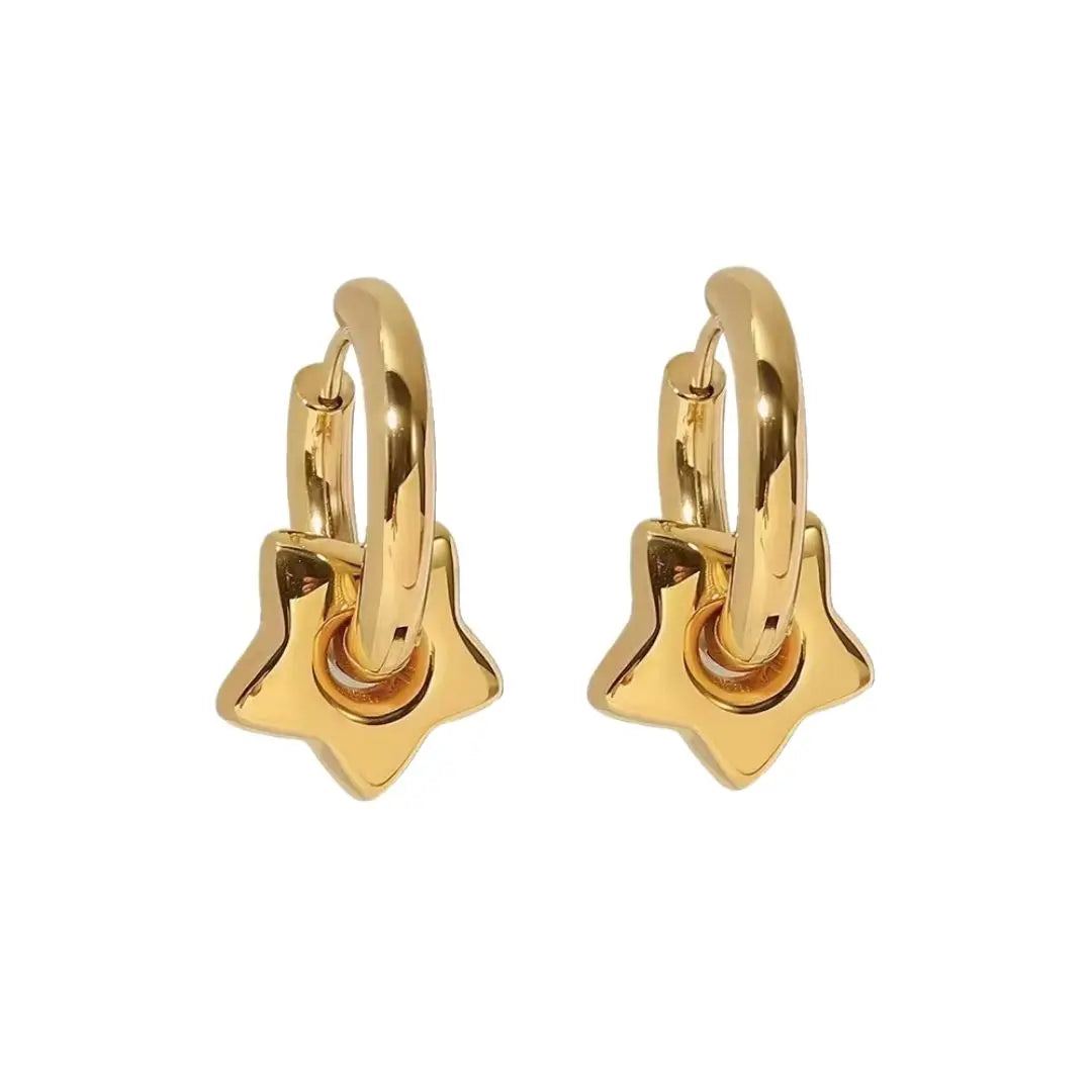Chunky Star Drop Earrings Wisteria