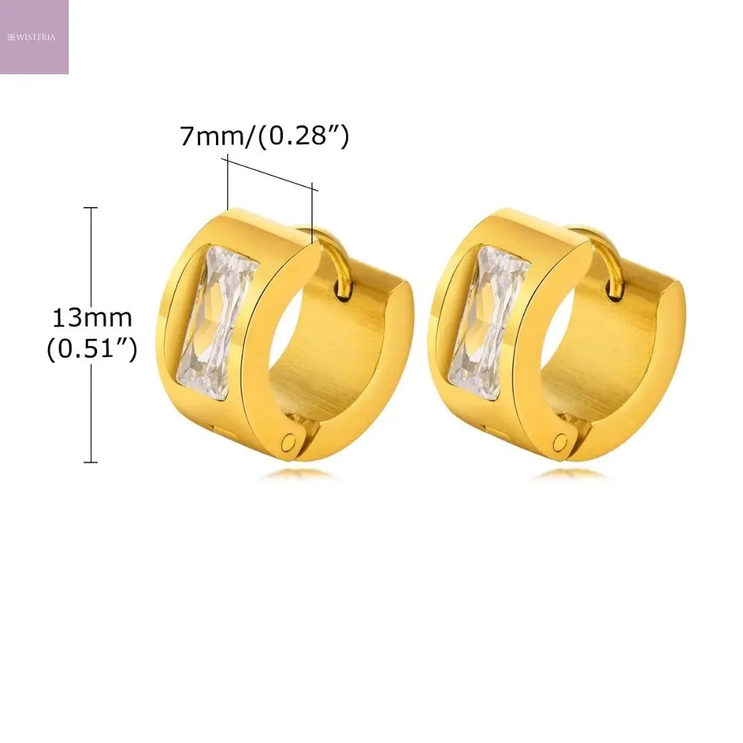 Classic Stone Huggie Hoops Wisteria
