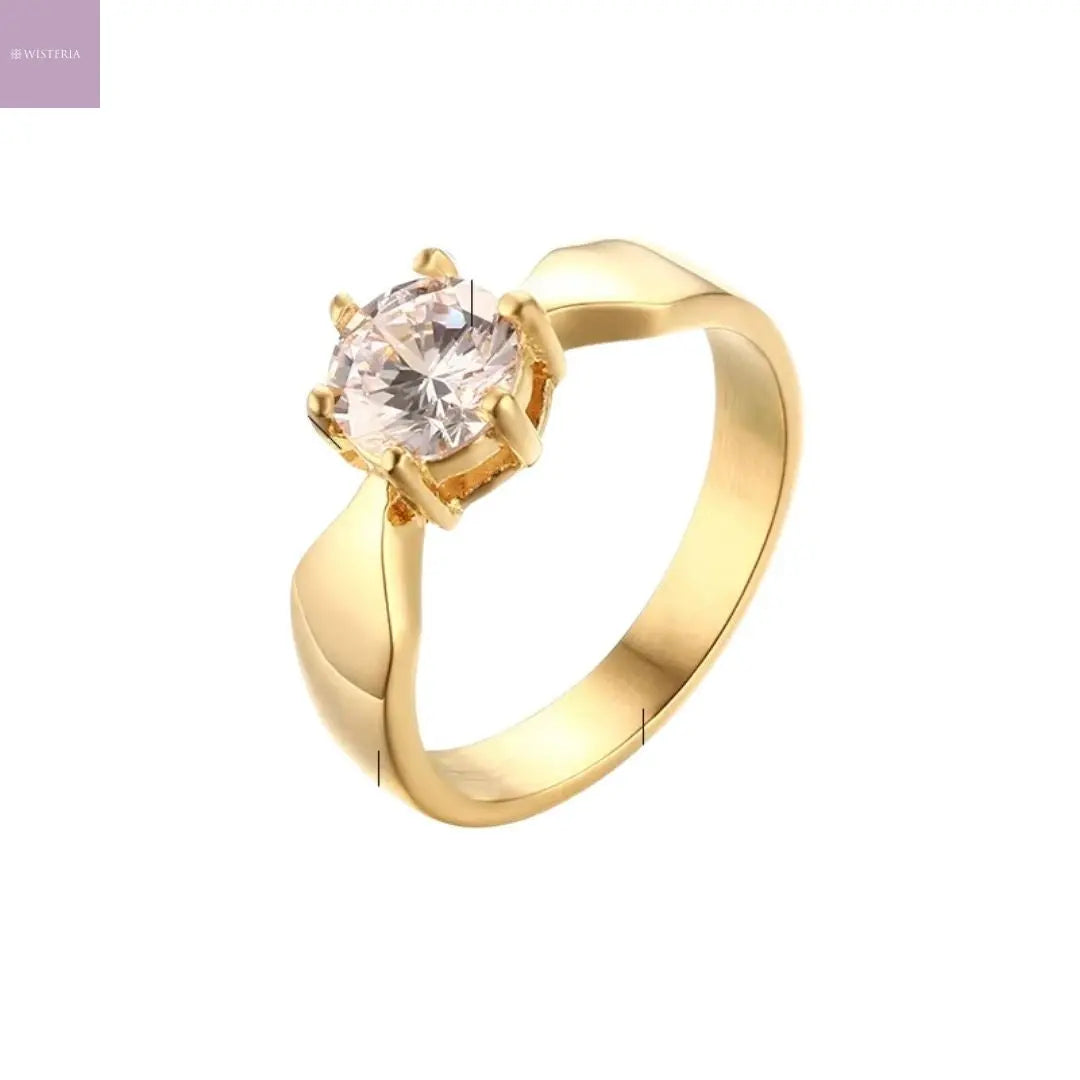 Crown Solitaire Ring Wisteria
