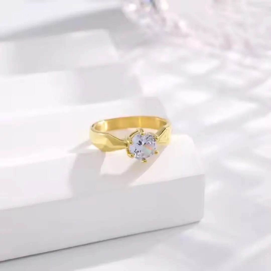 Crown Solitaire Ring Wisteria
