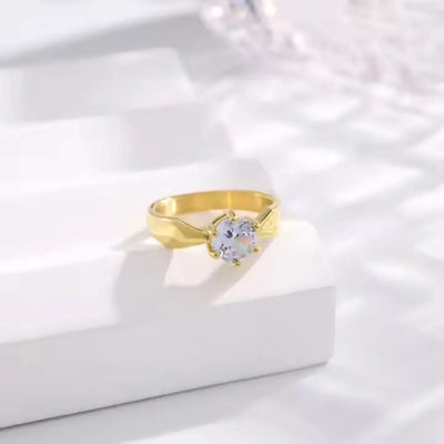 Crown Solitaire Ring