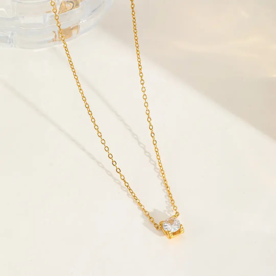 Crystal Calm Solitaire Pendant Necklace Wisteria