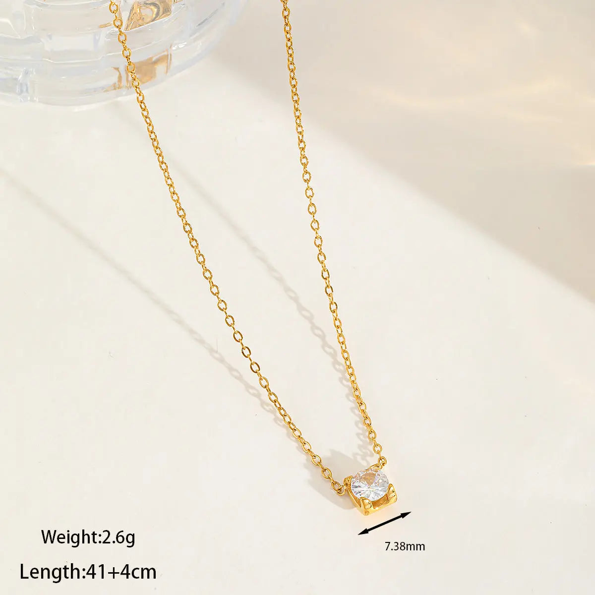 Crystal Calm Solitaire Pendant Necklace Wisteria
