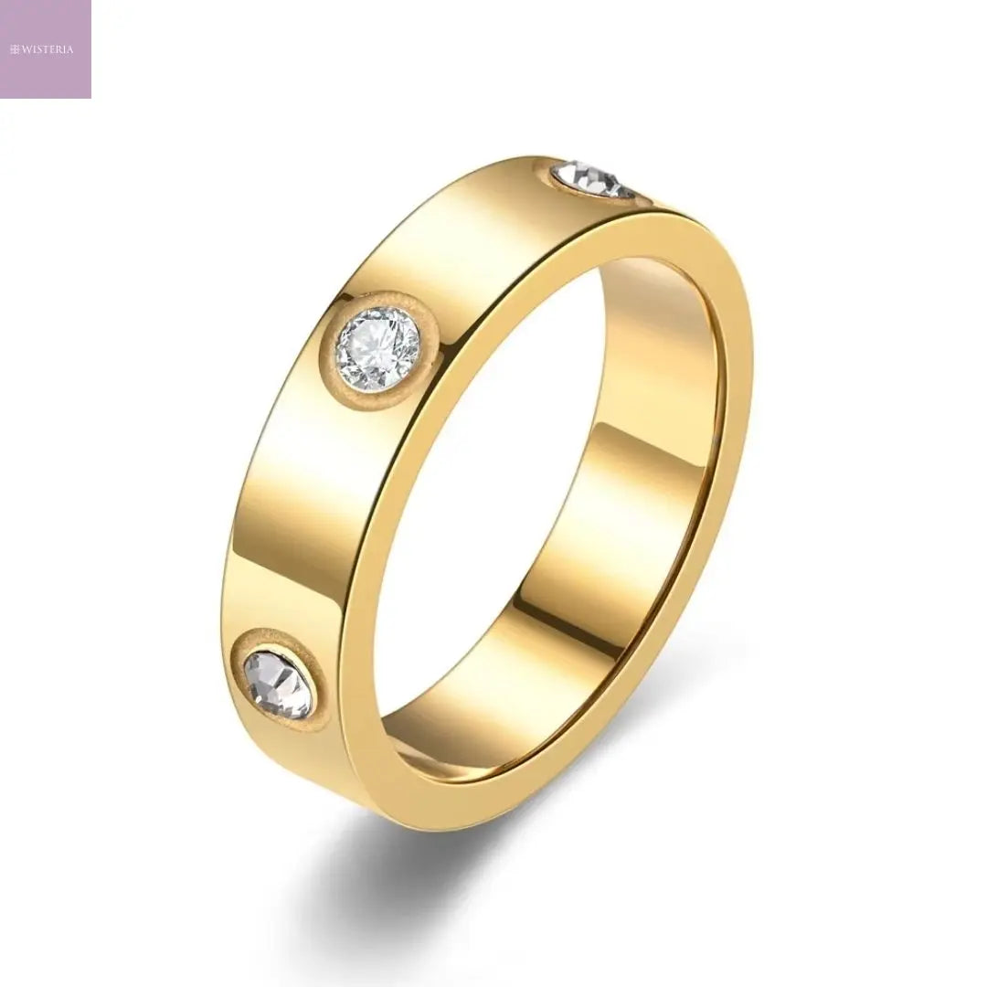 Crystal Stud Band Ring Wisteria