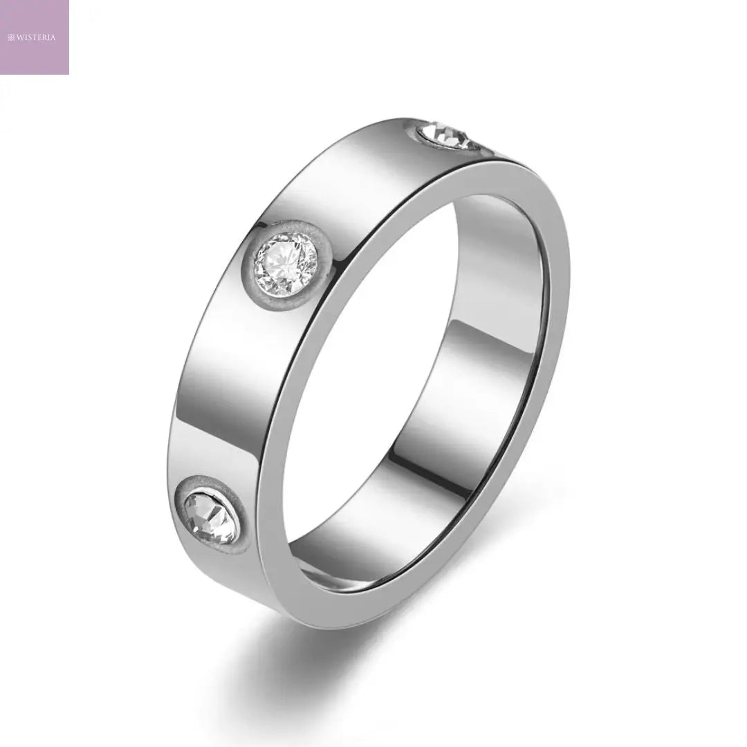 Crystal Stud Band Ring Wisteria