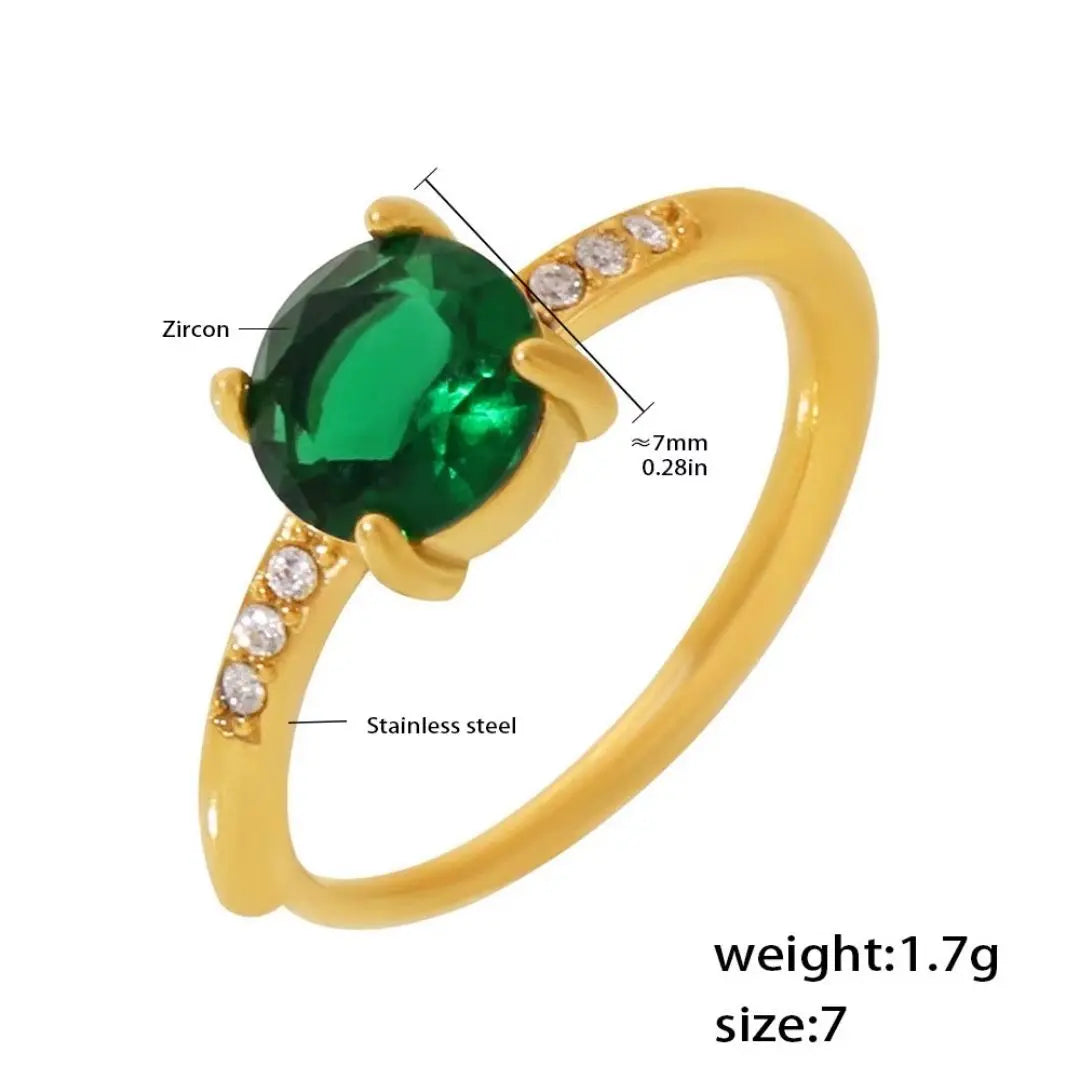 Emerald Solitaire Ring Wisteria