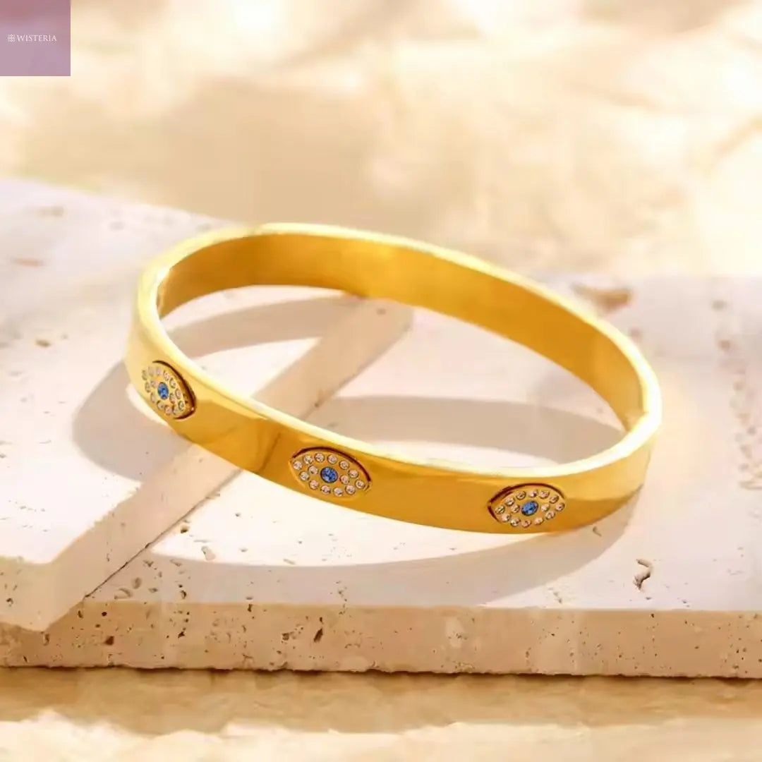 Evil Eye Armor Bangle Bracelet Wisteria