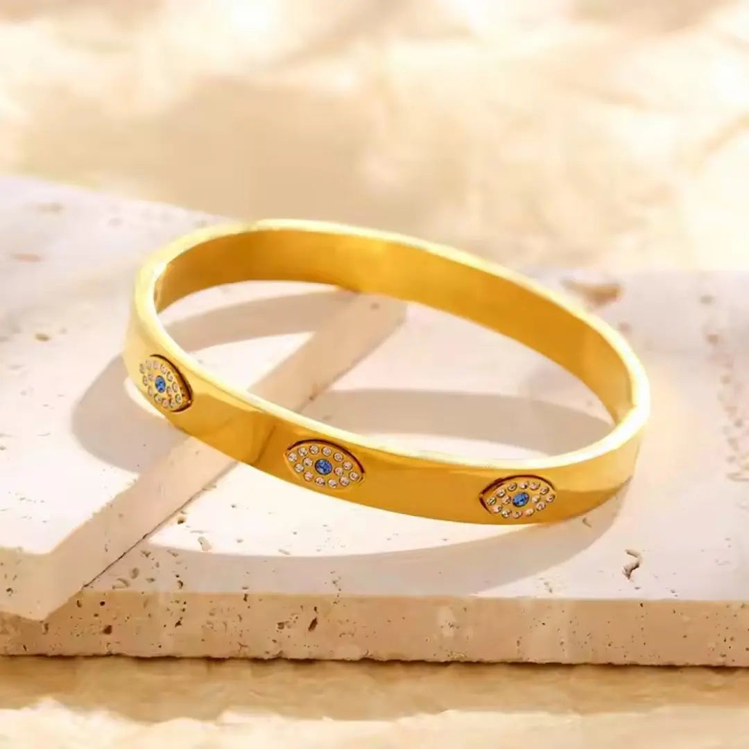 Evil Eye Armor Bangle Bracelet Wisteria