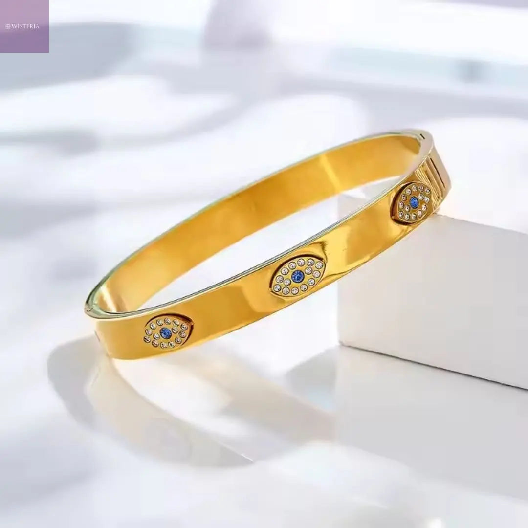Evil Eye Armor Bangle Bracelet Wisteria
