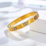 Evil Eye Armor Bangle Bracelet Wisteria
