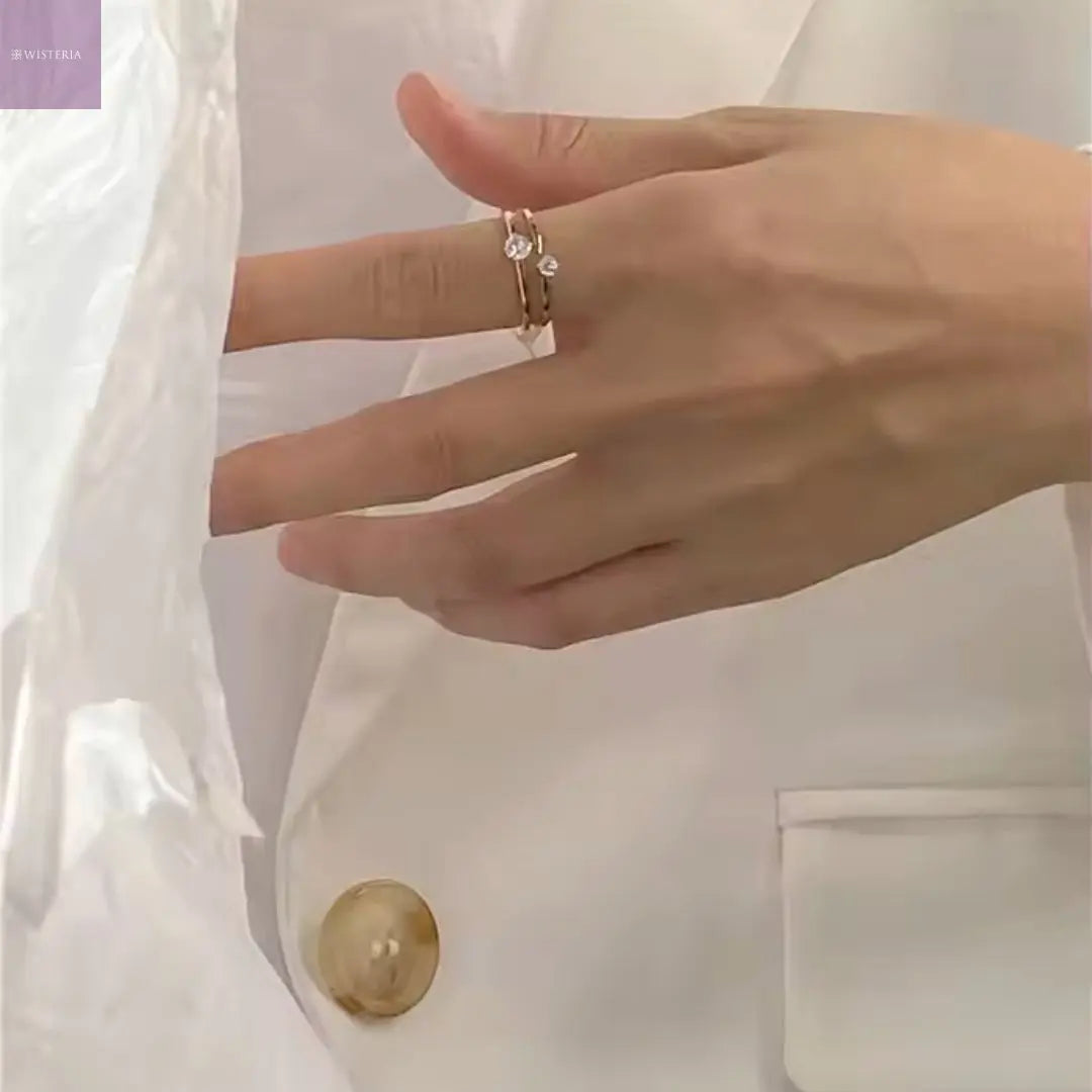 Gemini Twin Stone Ring Wisteria
