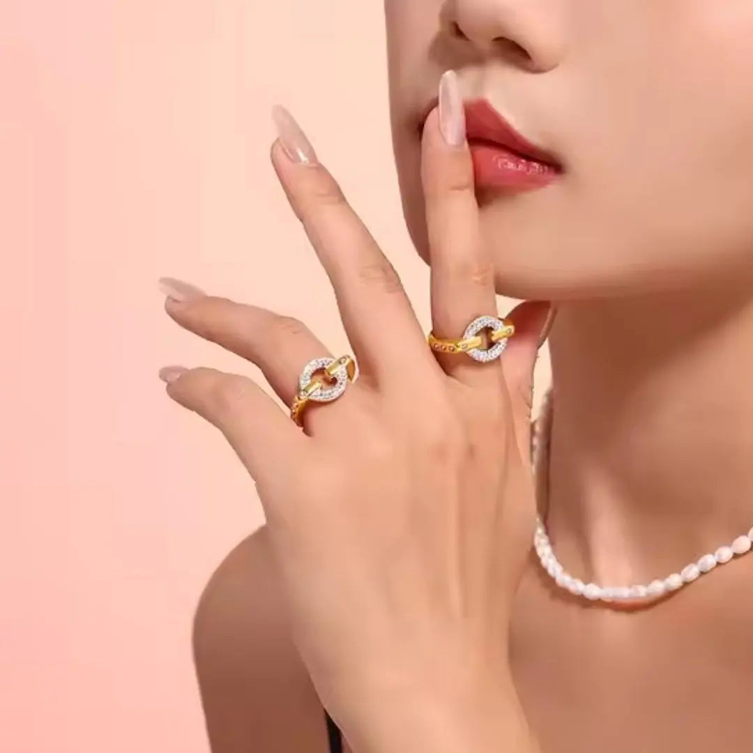 Link Pavé Ring Wisteria