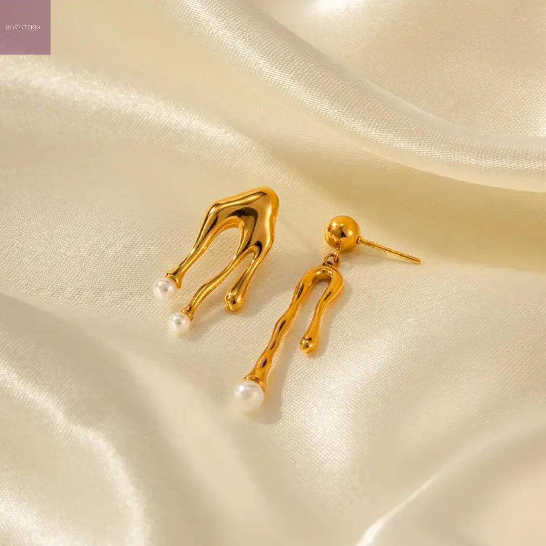 Liquid Muse Asymmetrical Drop Earrings Wisteria