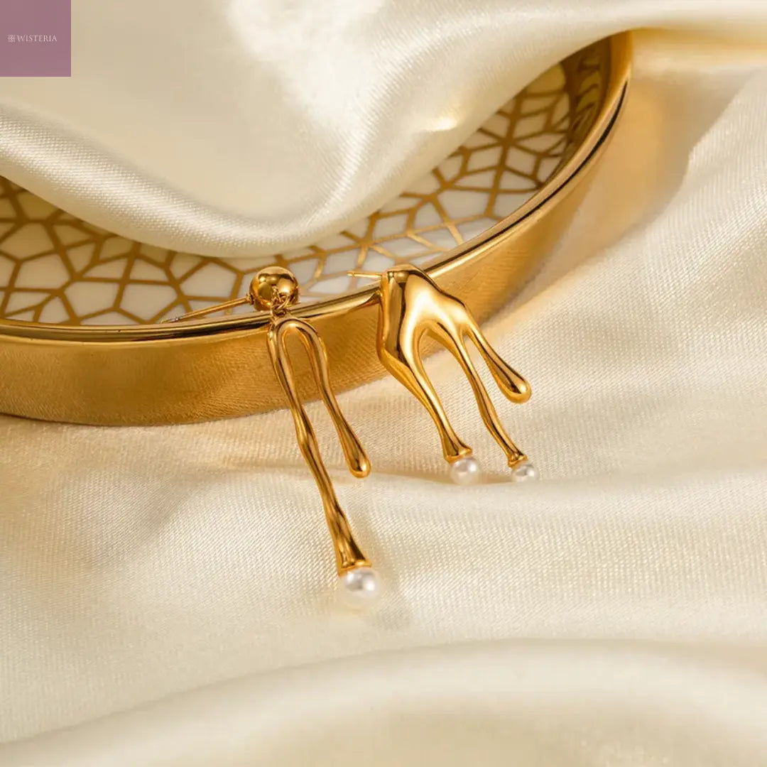 Liquid Muse Asymmetrical Drop Earrings Wisteria