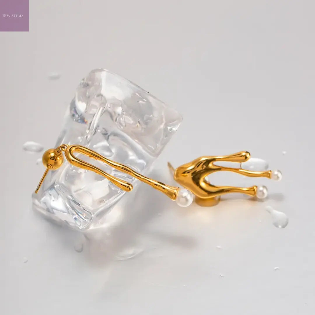 Liquid Muse Asymmetrical Drop Earrings Wisteria