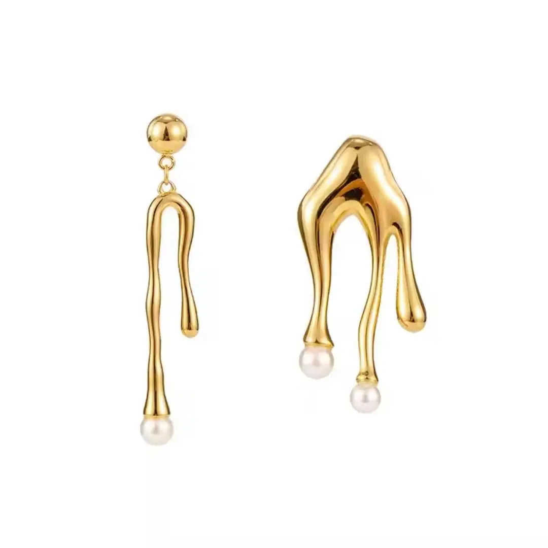 Liquid Muse Asymmetrical Drop Earrings Wisteria